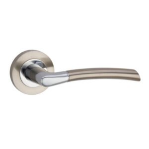 Aluminum door handles on rose